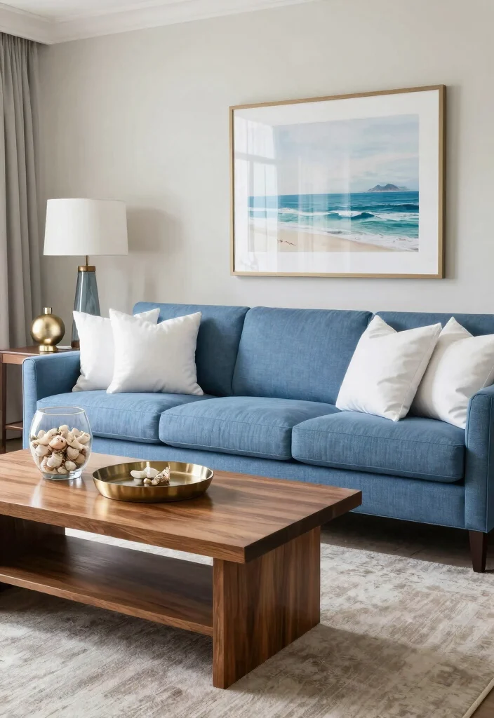 12 Blue Couch Living Room Ideas That Stand Out on Pinterest 3. Coastal Chic 0