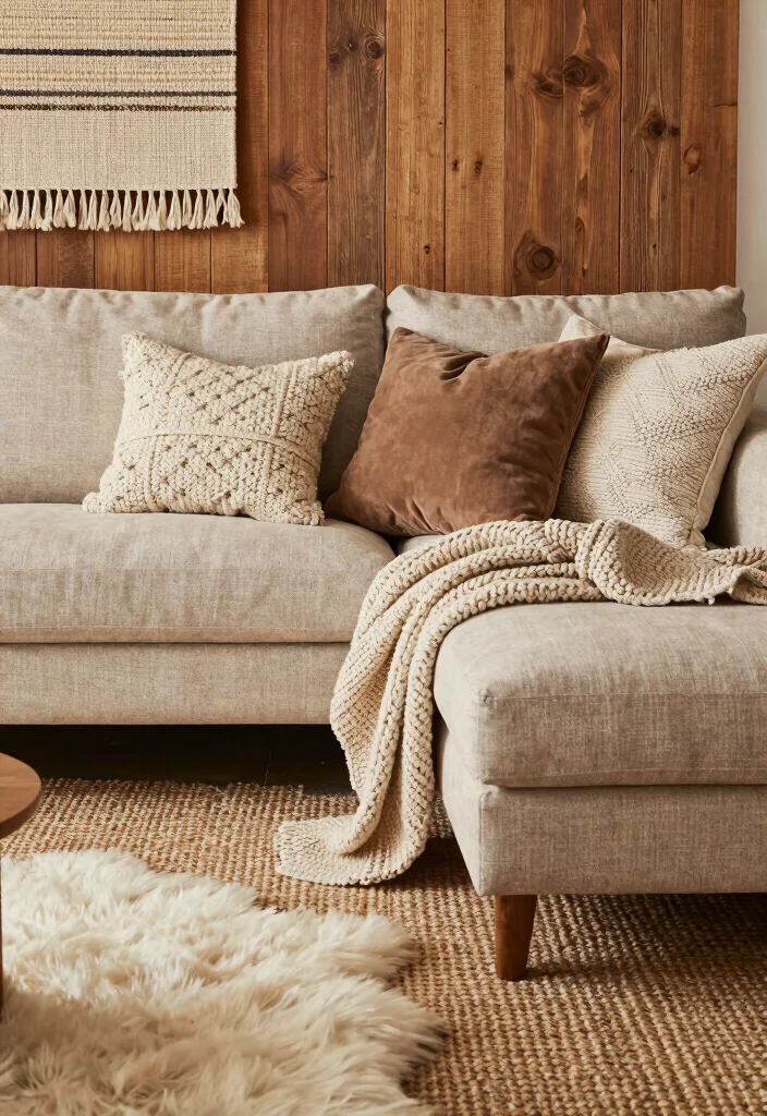 12 Brown and Beige Living Room Ideas That Feel Grounded 1 12 Brown and Beige Living Room Ideas That Feel Grounded 1. Layered Textures 0