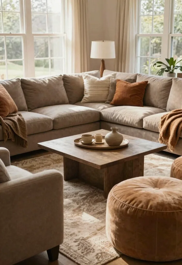 12 Brown and Beige Living Room Ideas That Feel Grounded 40 12 Brown and Beige Living Room Ideas That Feel Grounded 10. Comfortable Seating Arrangements 0