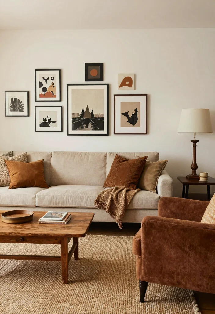 12 Brown and Beige Living Room Ideas That Feel Grounded 24 12 Brown and Beige Living Room Ideas That Feel Grounded 4. Mix Matched Furniture 0