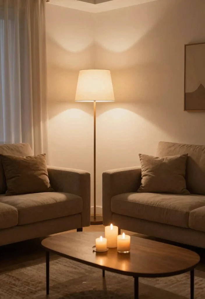 12 Brown and Beige Living Room Ideas That Feel Grounded 27 12 Brown and Beige Living Room Ideas That Feel Grounded 7. Warm Lighting Options 0