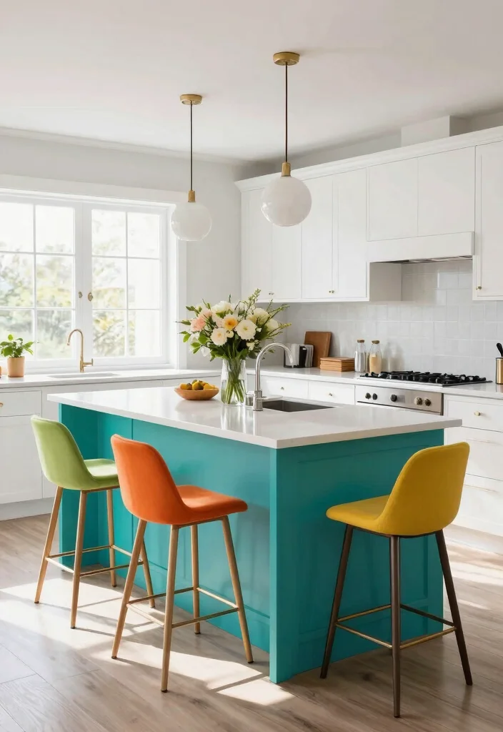 12 Colorful Kitchen Ideas That Feel Happy and Fresh 10. Creative Kitchen Islands 0