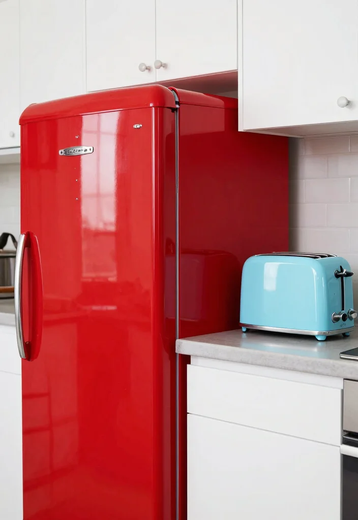 12 Colorful Kitchen Ideas That Feel Happy and Fresh 12. Vibrant Appliance Colors 0