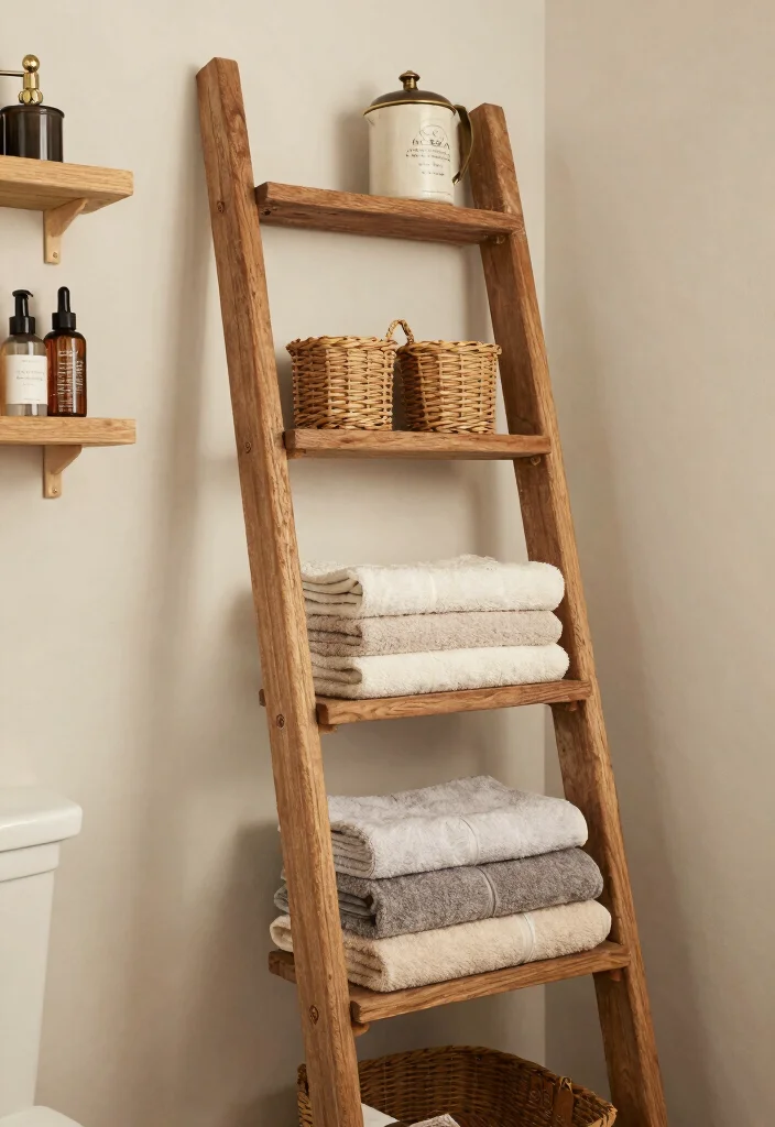 12 Cottage Bathroom Ideas That Feel Warm and Timeless 28 12 Cottage Bathroom Ideas That Feel Warm and Timeless 8. Rustic Shelving Solutions 0