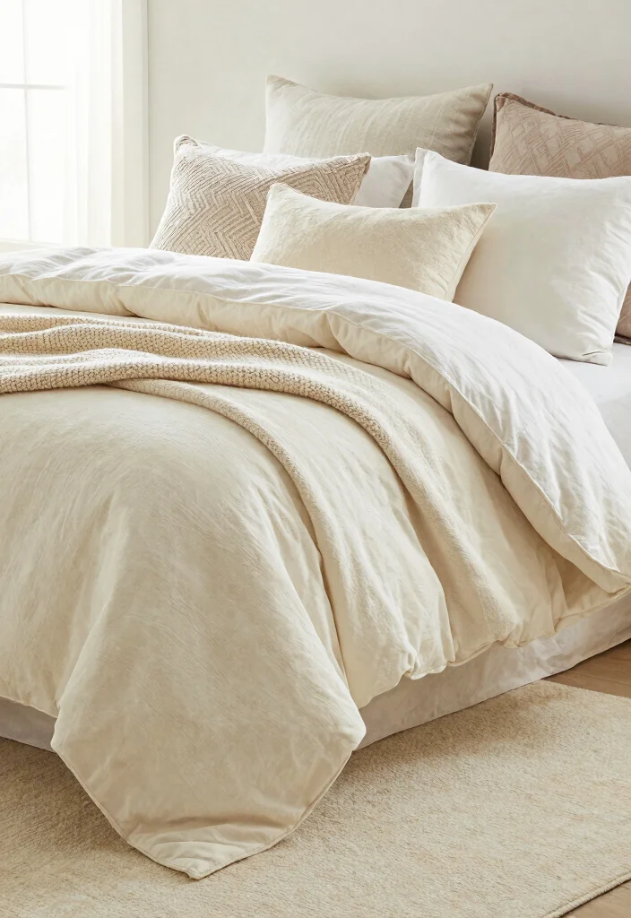 12 Cream Bedroom Ideas That Feel Soft and Inviting 1. Layered Cream Textiles 0