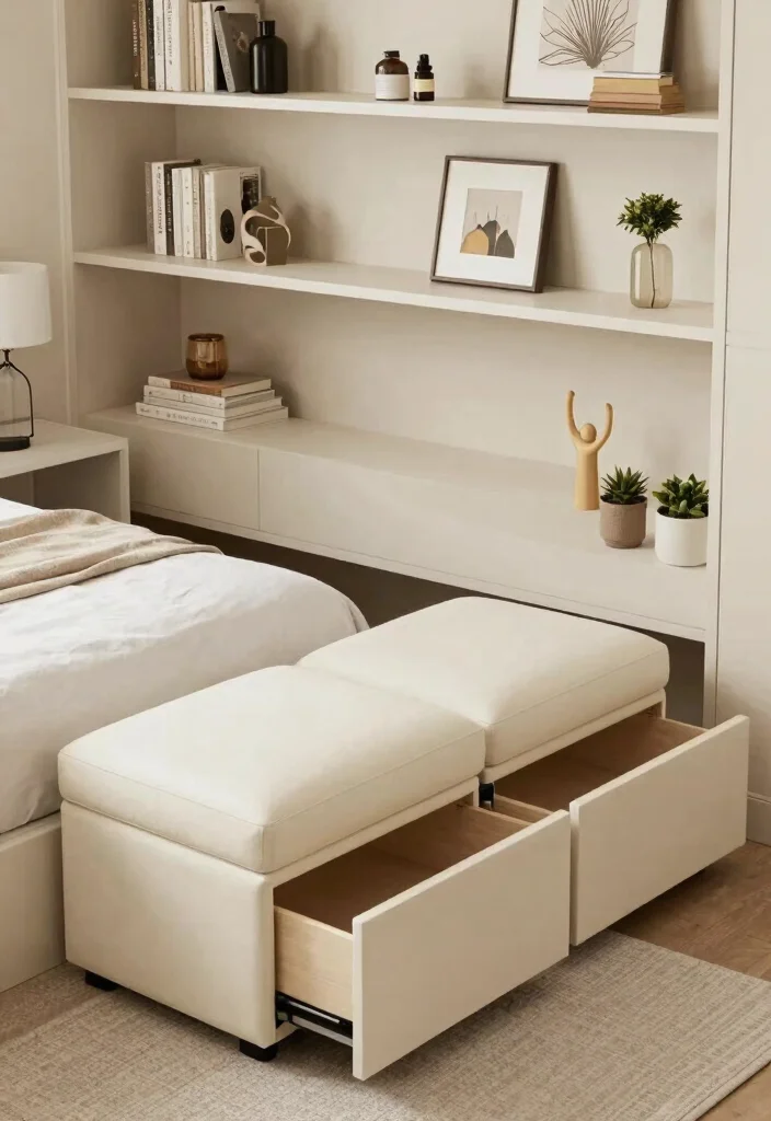12 Cream Bedroom Ideas That Feel Soft and Inviting 10. Smart Storage Solutions 0