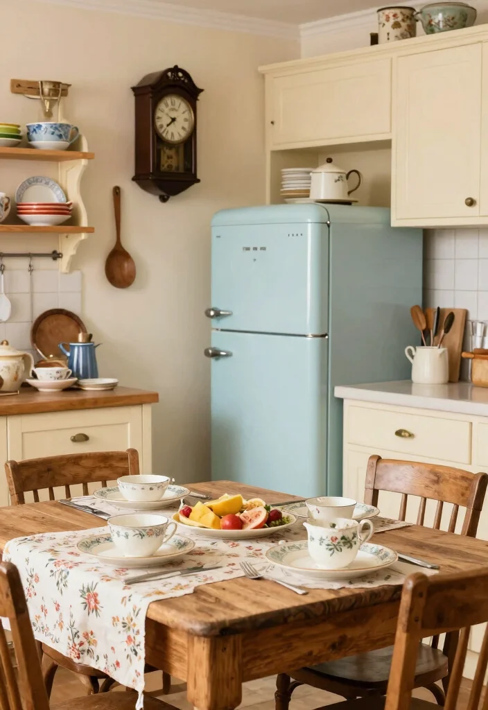 12 Cream Kitchen Ideas That Feel Light and Classic 4. Vintage Inspired Decor 0