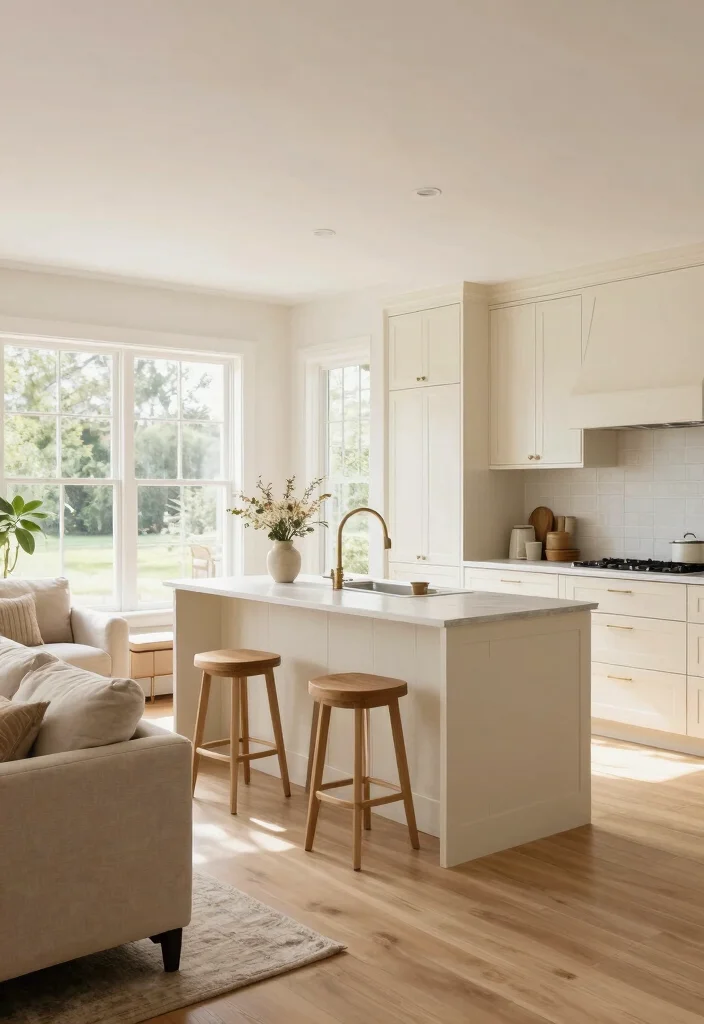 12 Cream Kitchen Ideas That Feel Light and Classic 7. Open Concept Living 0