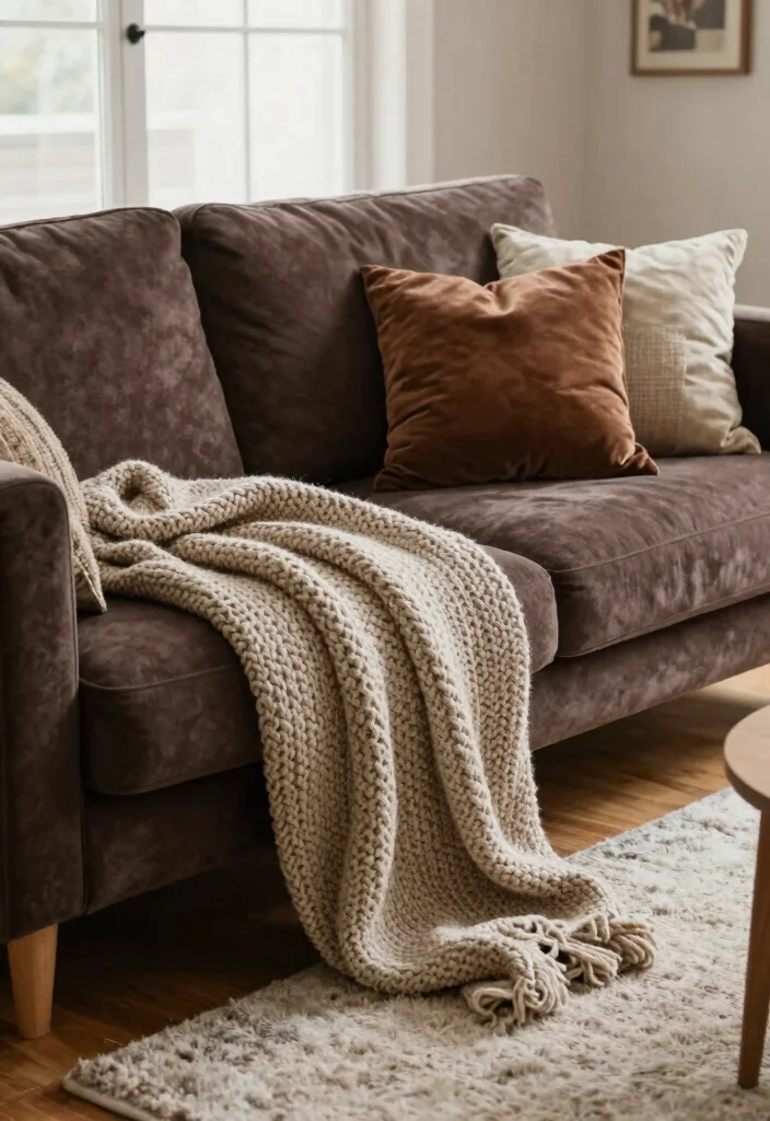 12 Dark Brown Couch Living Room Ideas That Feel Warm 1 12 Dark Brown Couch Living Room Ideas That Feel Warm 1. Layered Textures 0