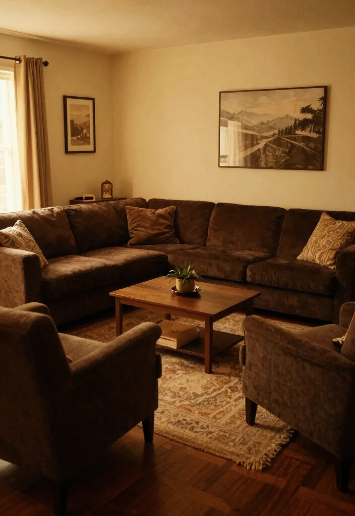 12 Dark Brown Couch Living Room Ideas That Feel Warm 34 12 Dark Brown Couch Living Room Ideas That Feel Warm 4. Cozy Furniture Arrangement 0