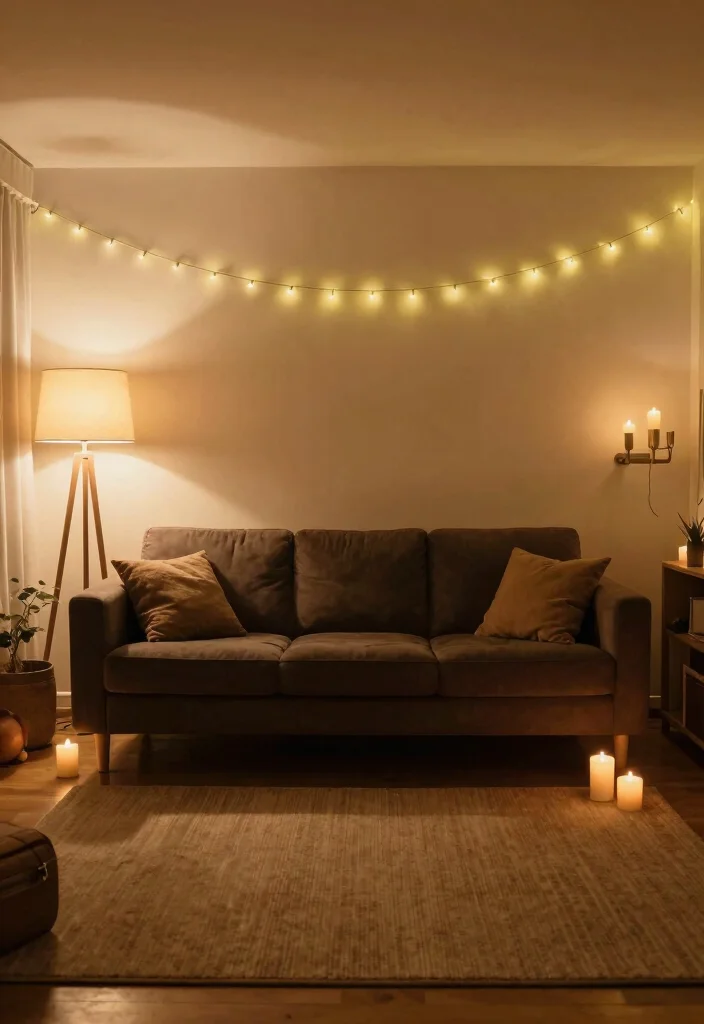 12 Dark Brown Couch Living Room Ideas That Feel Warm 36 12 Dark Brown Couch Living Room Ideas That Feel Warm 6. Soft Lighting 0