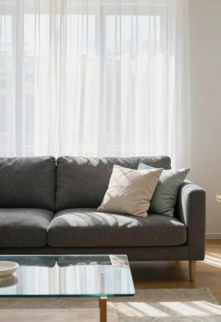 12 Dark Gray Couch Living Room Ideas with Modern Balance 9. Bright and Airy Spaces 0