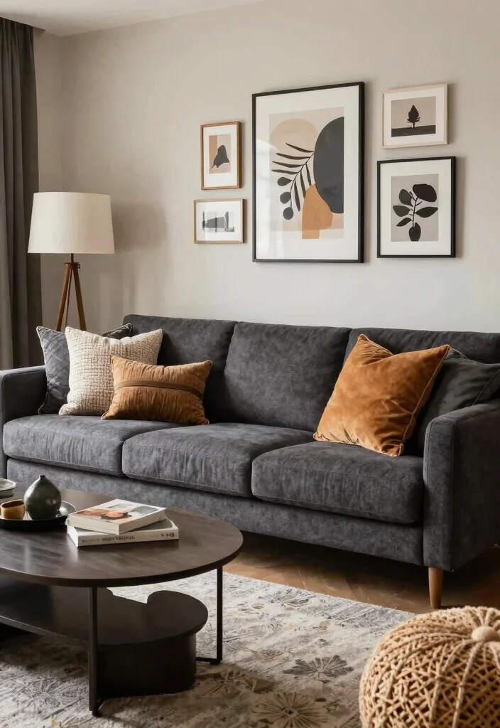 12 Dark Gray Couch Living Room Ideas with Modern Balance Conclusion 0