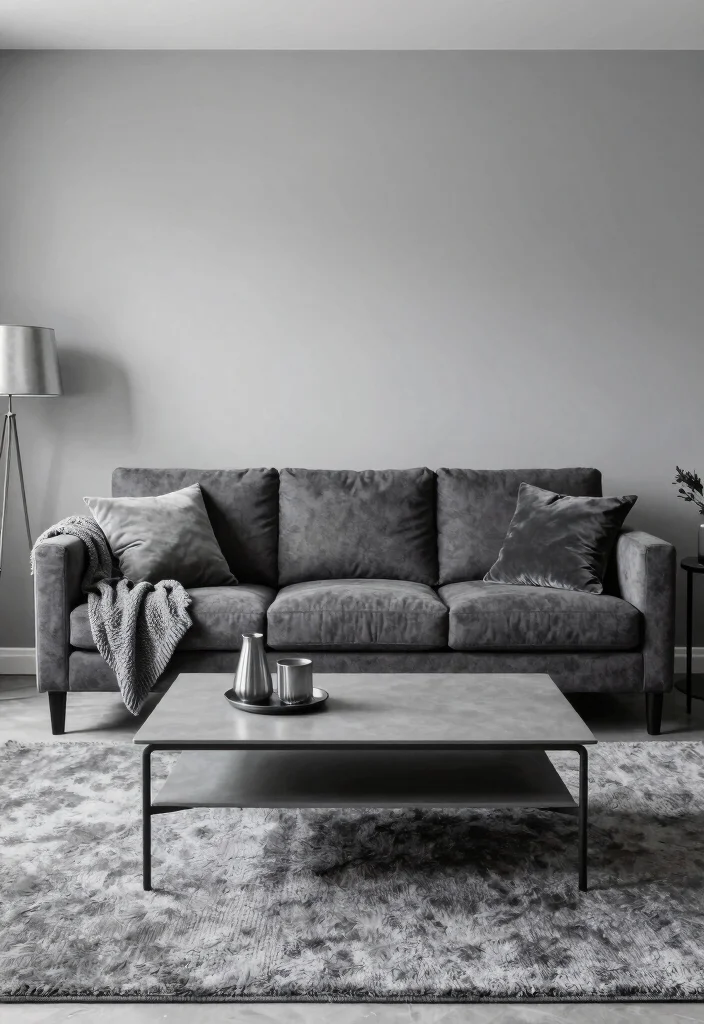 12 Dark Grey Couch Living Room Ideas with Depth 1 12 Dark Grey Couch Living Room Ideas with Depth 1. Monochromatic Magic 0