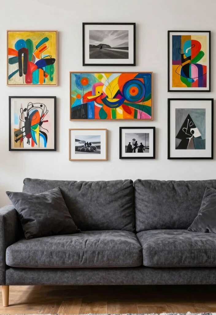 12 Dark Grey Couch Living Room Ideas with Depth 51 12 Dark Grey Couch Living Room Ideas with Depth 11. Incorporating Art 0