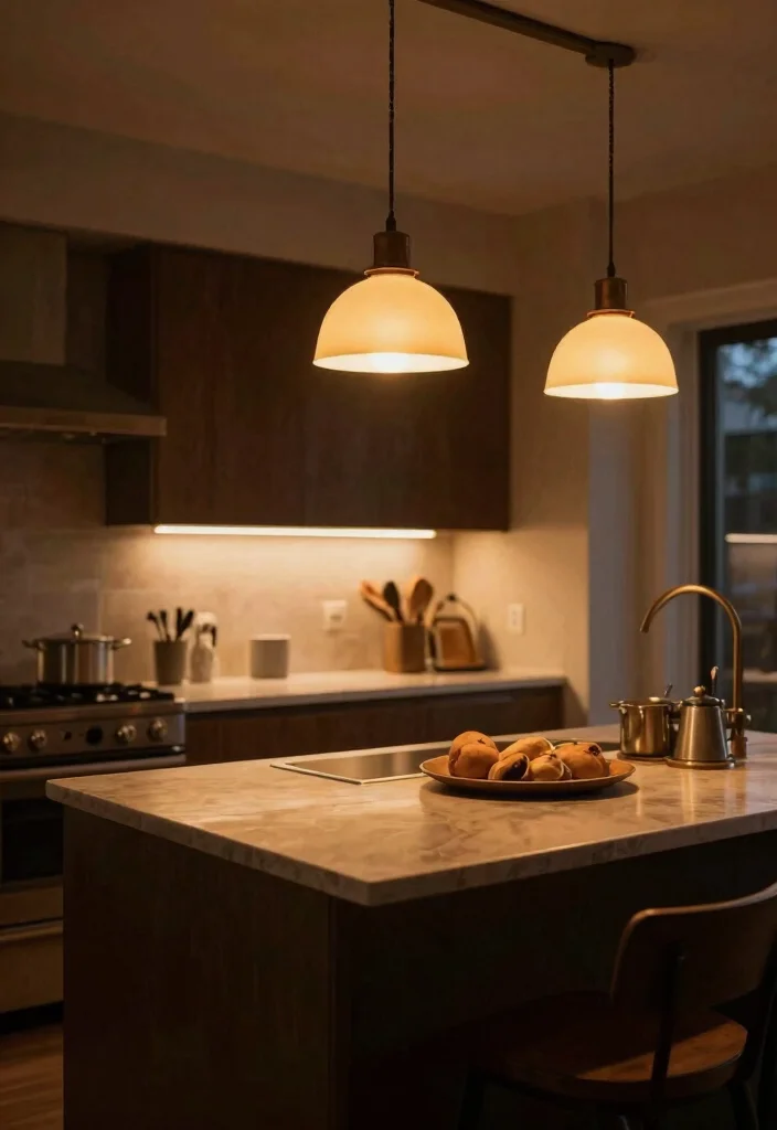 12 Dark Kitchen Ideas That Feel Dramatic and Cozy 5. Ambient Kitchen Lighting 0
