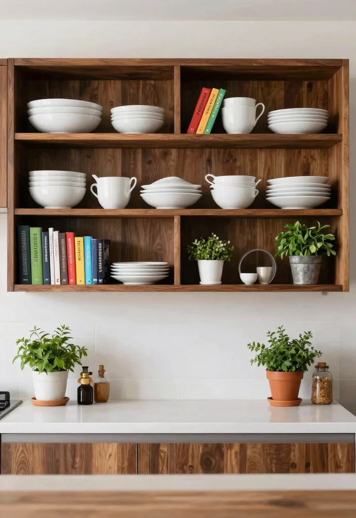 12 Dark Kitchen Ideas That Feel Dramatic and Cozy 6. Open Shelving with Dark Accents 0