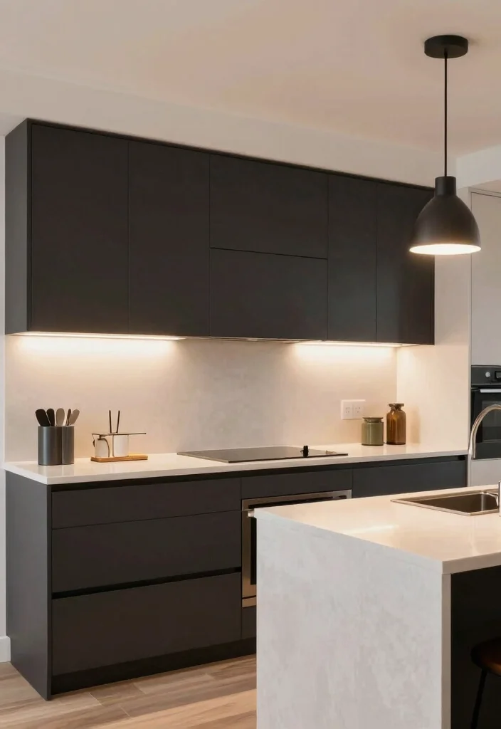 12 Dark Kitchen Ideas That Feel Dramatic and Cozy 8. Dark Accent Fixtures 0