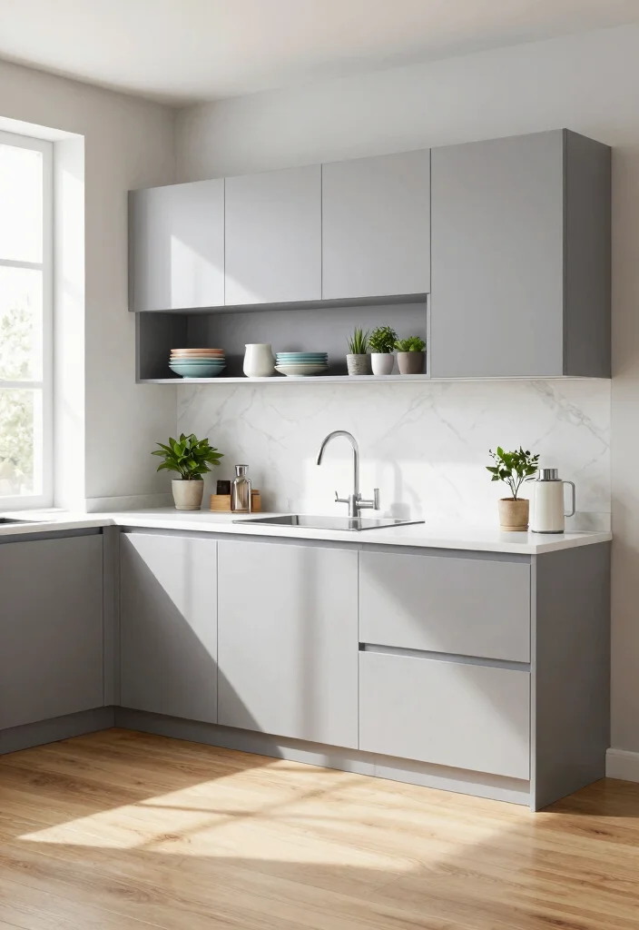12 Gray Kitchen Ideas That Feel Clean and Timeless 1. Light Gray Cabinets for an Airy Feel 0
