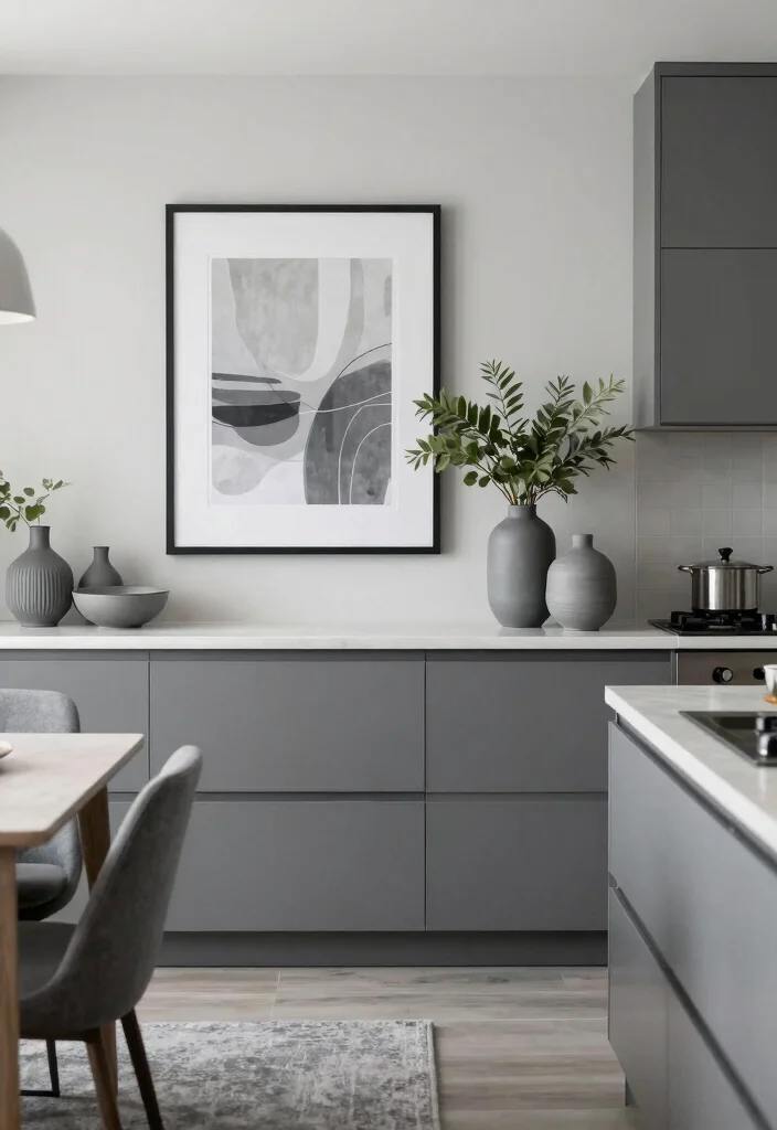 12 Gray Kitchen Ideas That Feel Clean and Timeless 12. Gray Decor Elements for Finishing Touches 0