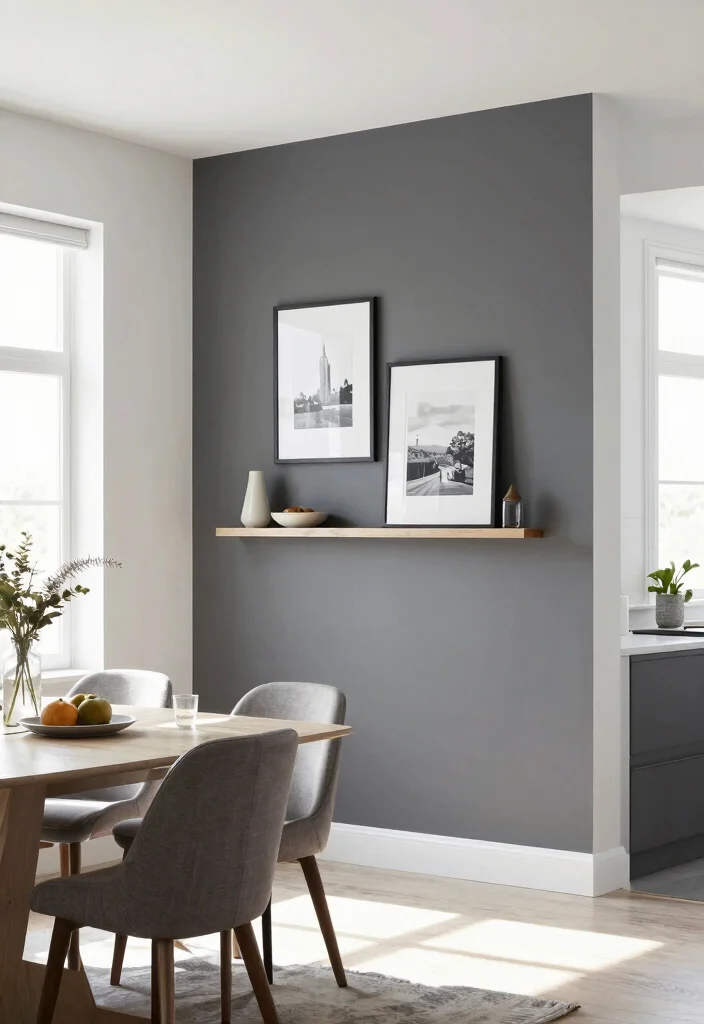 12 Gray Kitchen Ideas That Feel Clean and Timeless 8. Gray Accent Wall for Depth 0
