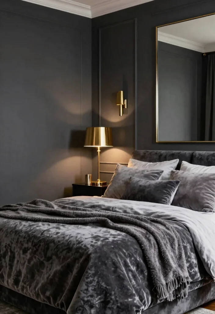 12 Grey Bedroom Ideas That Never Go Out of Style 2 12 Grey Bedroom Ideas That Never Go Out of Style 2. Dark Charcoal Elegance 0