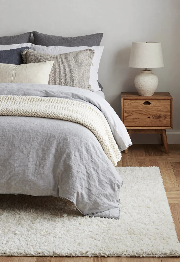 12 Grey and White Bedroom Ideas That Feel Calm and Clean 2 12 Grey and White Bedroom Ideas That Feel Calm and Clean 2. Soft Touches of Texture 0