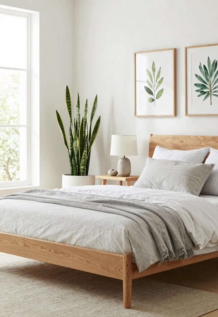 12 Grey and White Bedroom Ideas That Feel Calm and Clean 15 12 Grey and White Bedroom Ideas That Feel Calm and Clean 5. Nature Inspired Decor 0