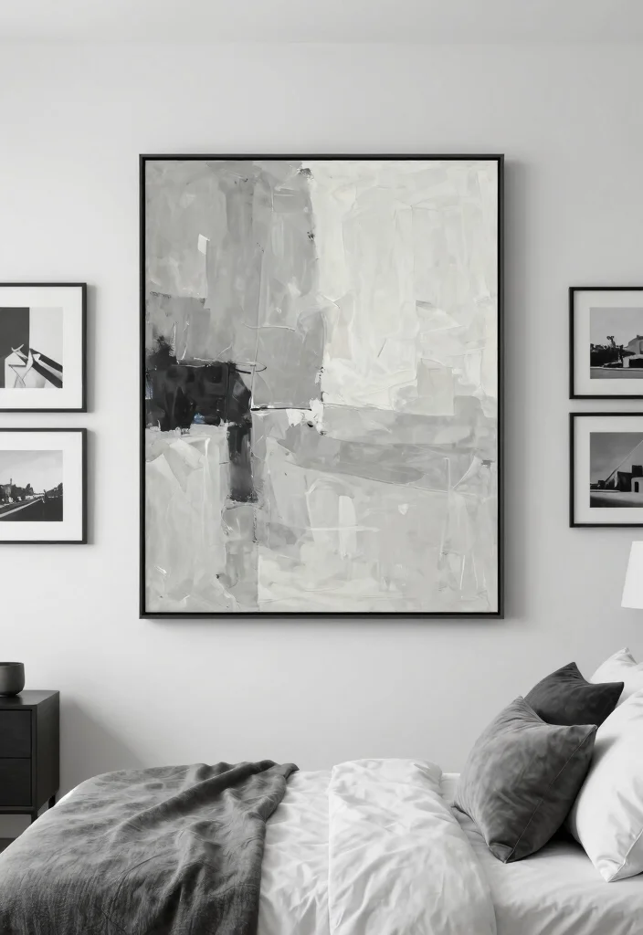 12 Grey and White Bedroom Ideas That Feel Calm and Clean 37 12 Grey and White Bedroom Ideas That Feel Calm and Clean 7. Artful Minimalism 0