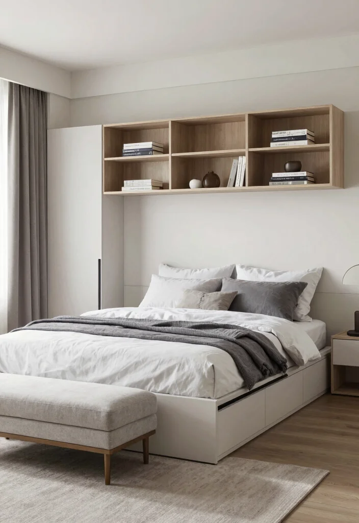 12 Grey and White Bedroom Ideas That Feel Calm and Clean 38 12 Grey and White Bedroom Ideas That Feel Calm and Clean 8. Thoughtful Organization 0