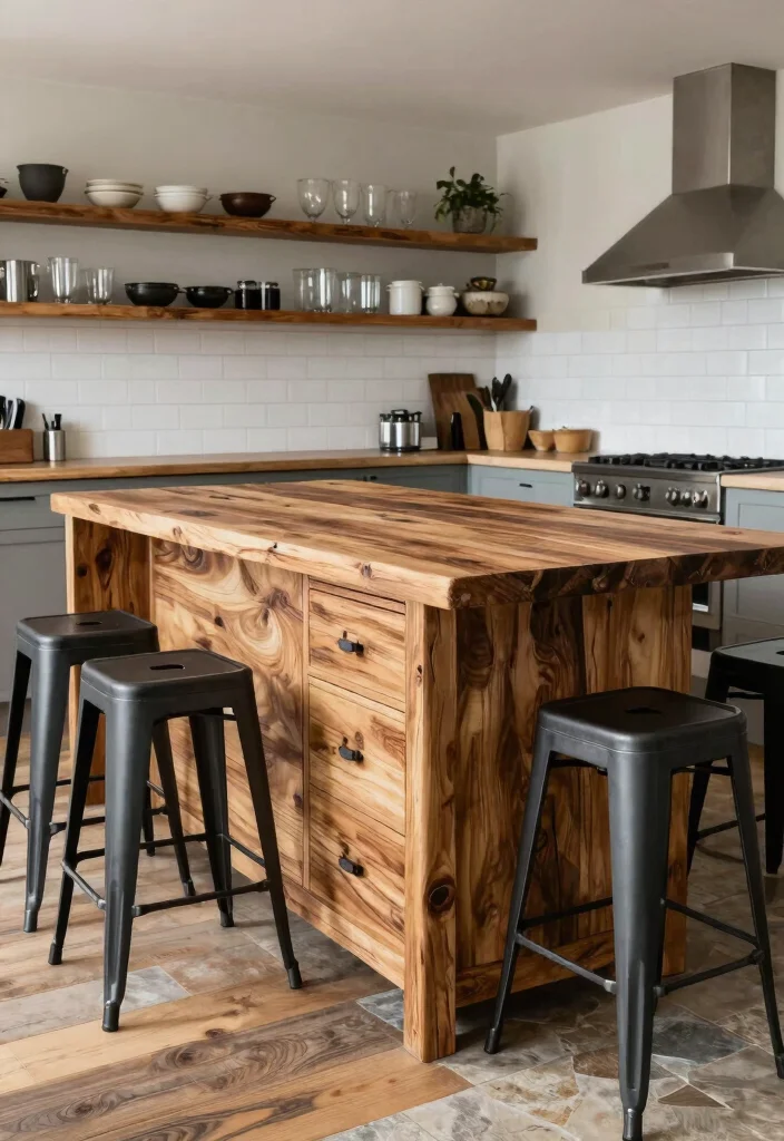 12 Kitchen Platform Ideas for a Clean Modern Finish 1. Reclaimed Wood Kitchen Island 0