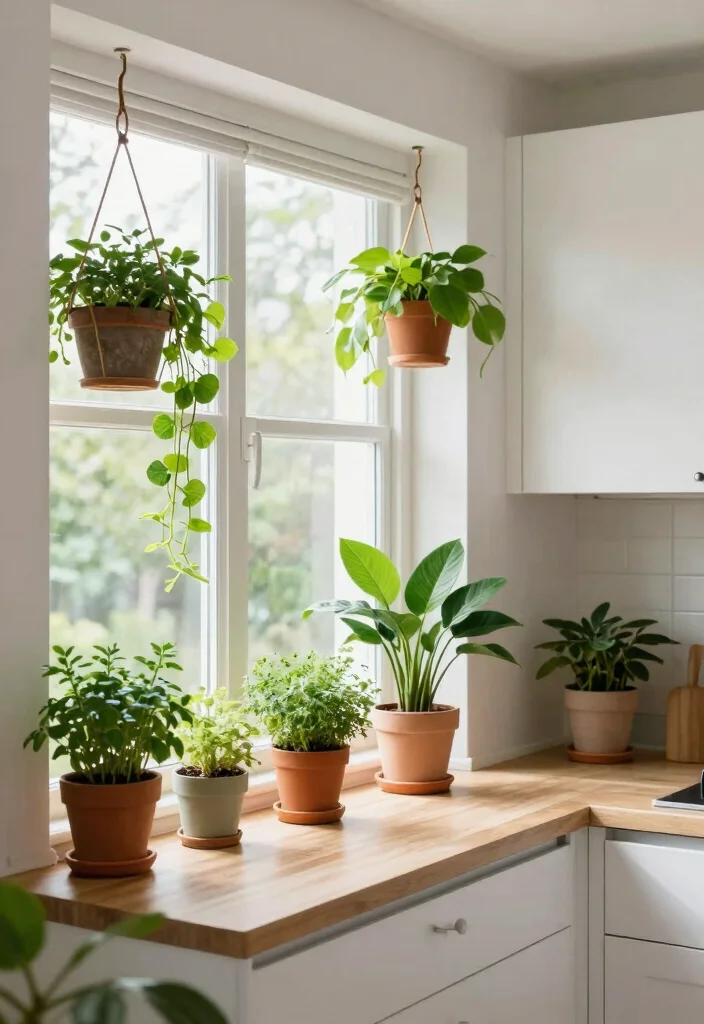 12 Kitchen Platform Ideas for a Clean Modern Finish 5. Greenery as Kitchen Decor 0