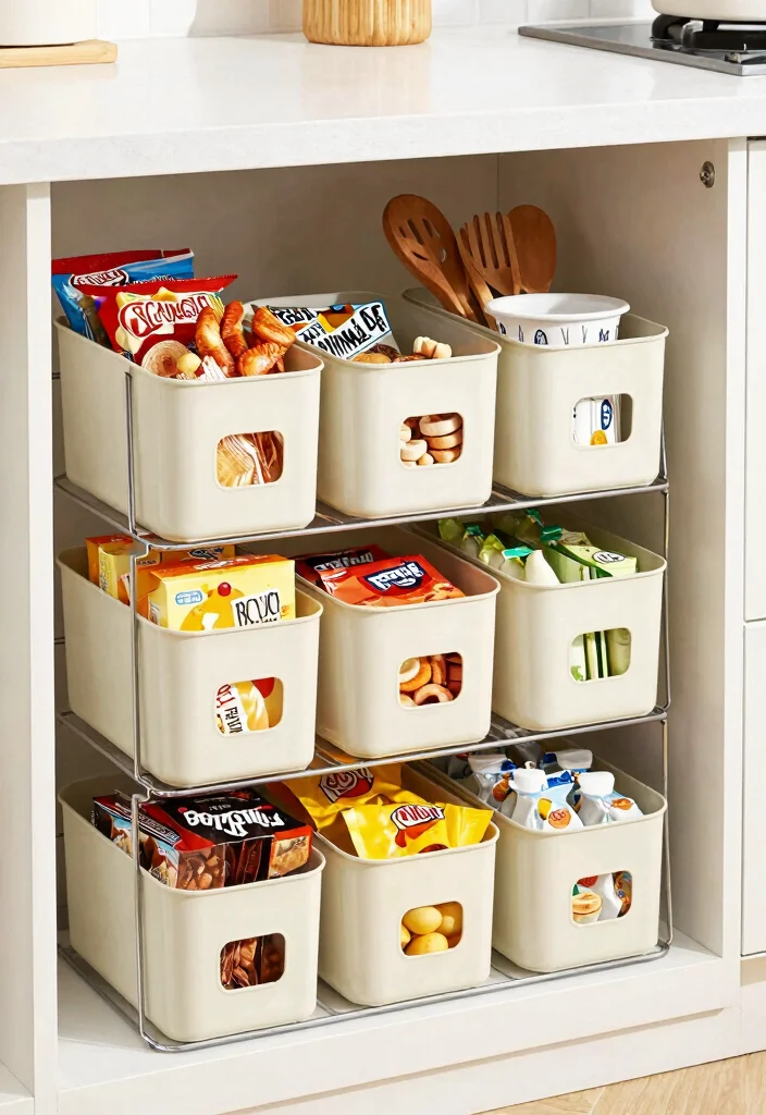 12 Kitchen Shelf Ideas That Balance Style and Storage 40 12 Kitchen Shelf Ideas That Balance Style and Storage 10. Stackable Storage Bins 0