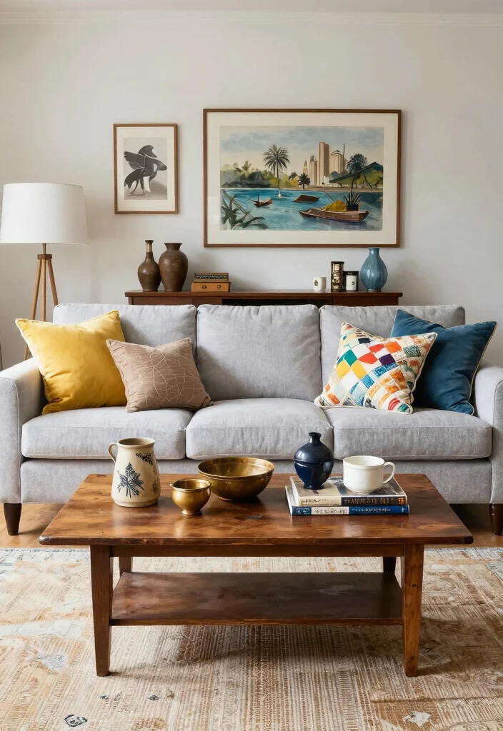 12 Light Grey Couch Living Room Ideas That Style Easily 41 12 Light Grey Couch Living Room Ideas That Style Easily 11. Eclectic Mix of Styles 0