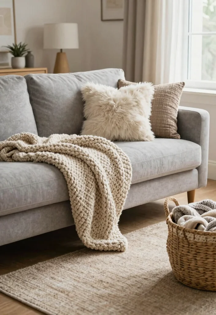 12 Light Grey Couch Living Room Ideas That Style Easily 12 12 Light Grey Couch Living Room Ideas That Style Easily 2. Cozy Textured Layers 0