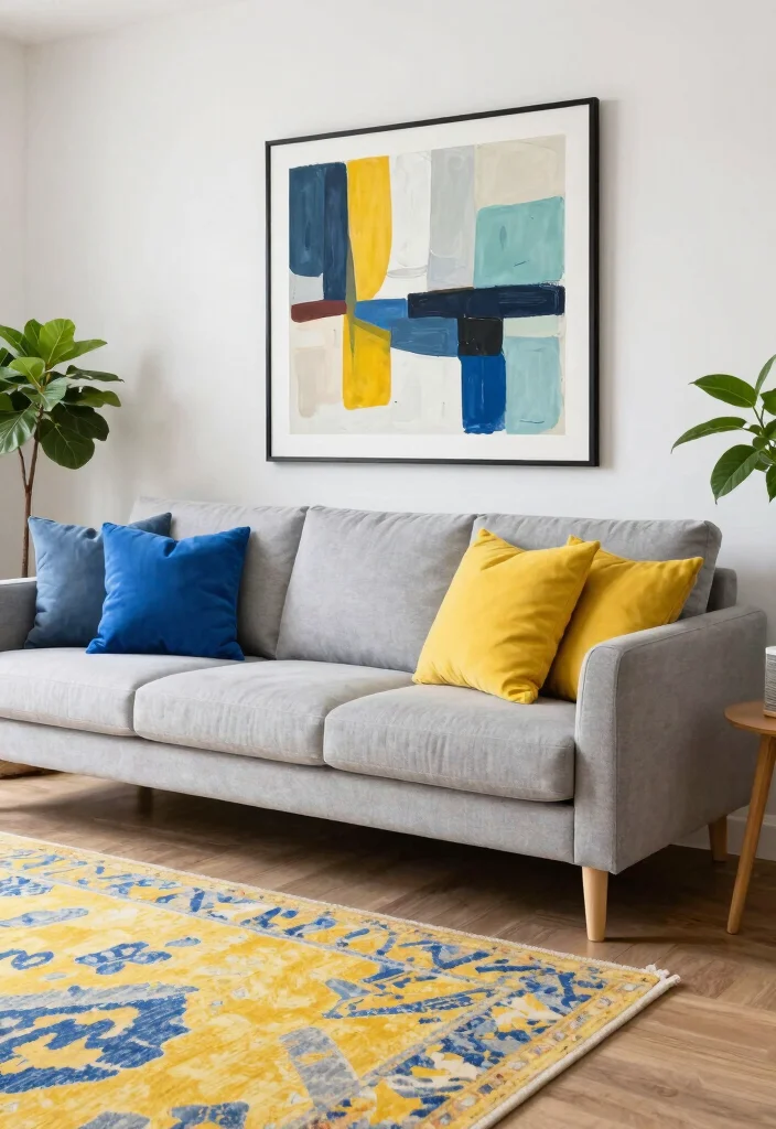 12 Light Grey Couch Living Room Ideas That Style Easily 23 12 Light Grey Couch Living Room Ideas That Style Easily 3. Pops of Color 0