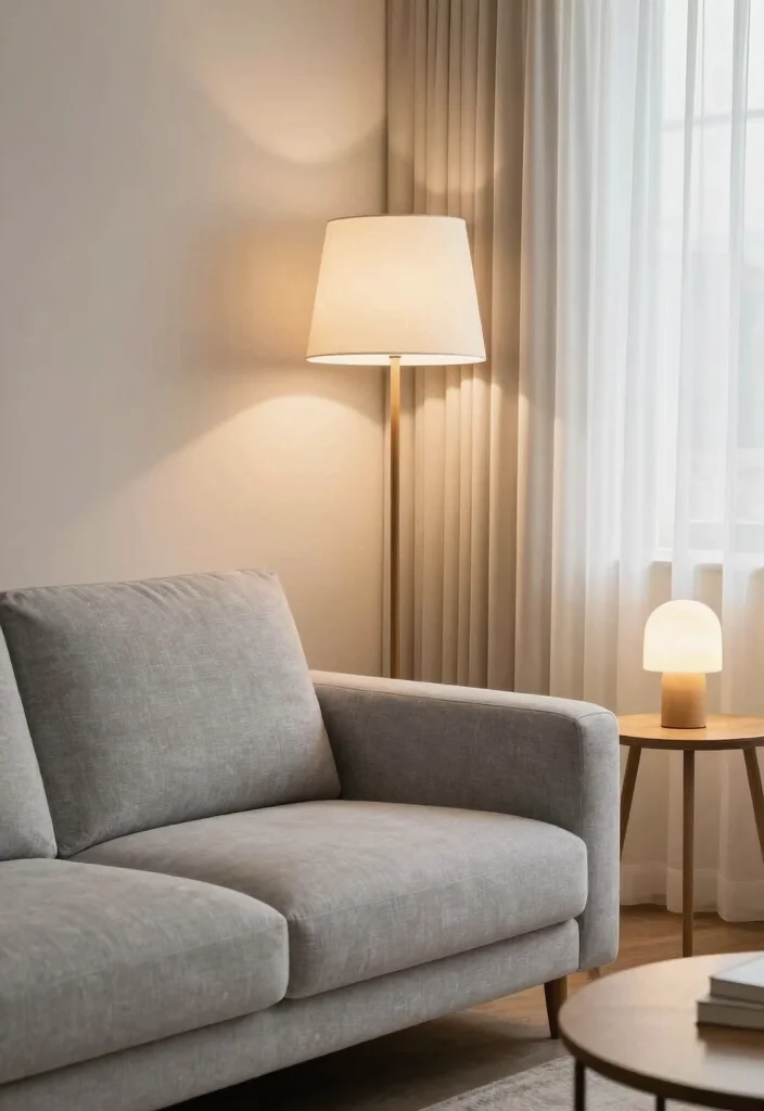 12 Light Grey Couch Living Room Ideas That Style Easily 26 12 Light Grey Couch Living Room Ideas That Style Easily 6. Layered Lighting 0