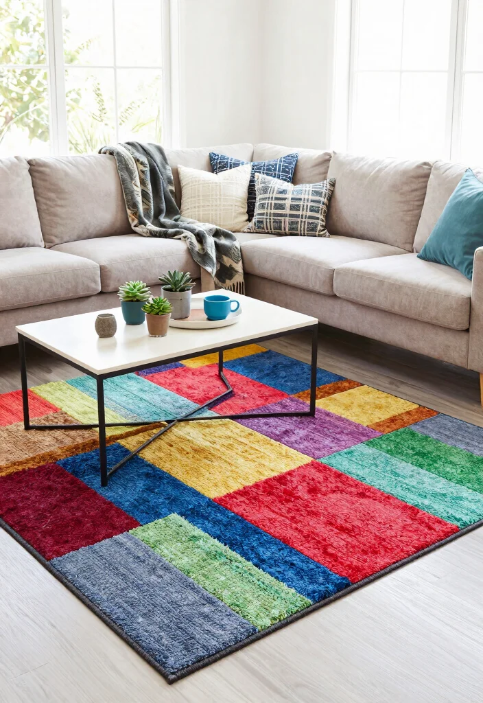 12 Living Room Carpet Ideas That Instantly Warm the Space 2. Recycled Plastic Rugs 0