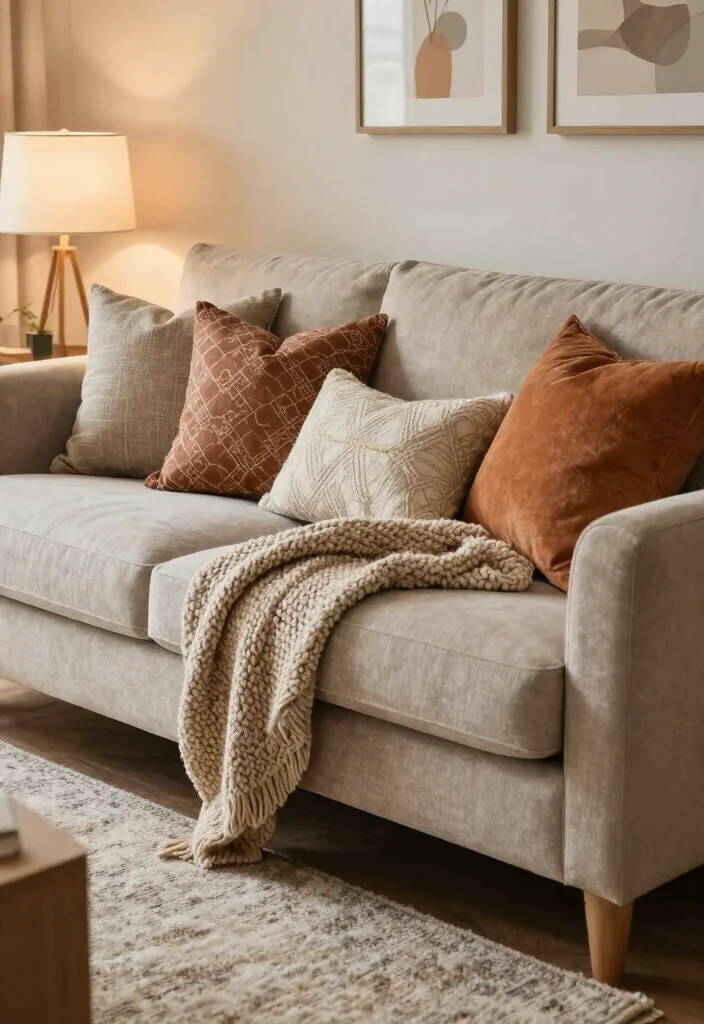 12 Living Room Couch Ideas That Anchor the Space 11. Layered Comfort 0