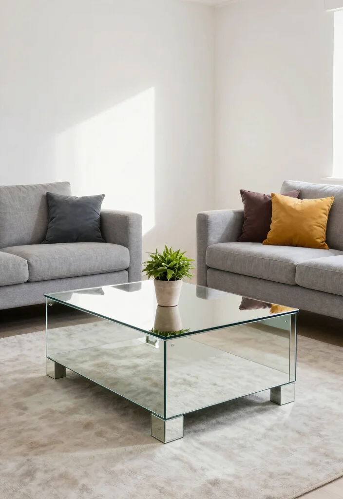 12 Living Room Mirror Ideas That Open the Space 4. Mirrored Furniture 0