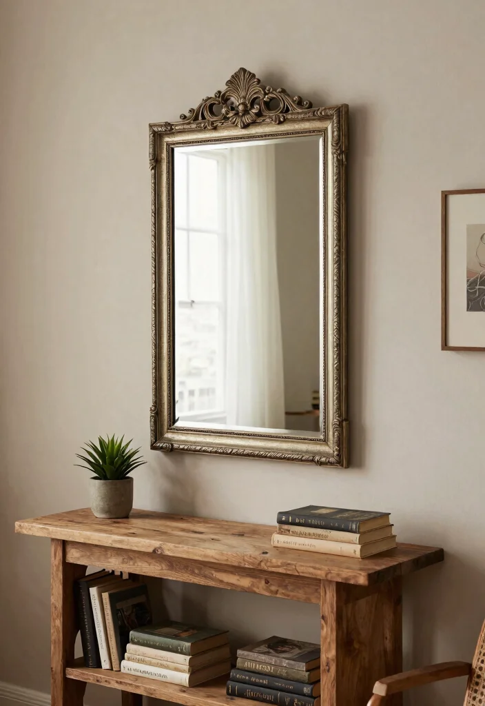 12 Living Room Mirror Ideas That Open the Space 8. Vintage Mirrors 0