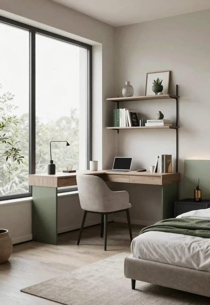 12 Loft Bedroom Ideas That Feel Airy and Modern 4 12 Loft Bedroom Ideas That Feel Airy and Modern 4. Create a Functional Work Nook 0