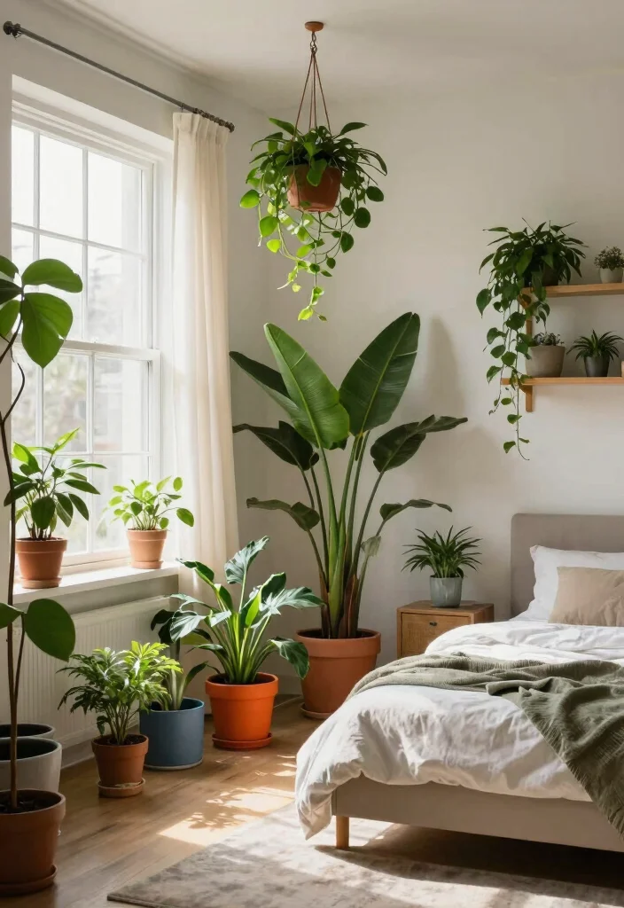 12 Loft Bedroom Ideas That Feel Airy and Modern 5 12 Loft Bedroom Ideas That Feel Airy and Modern 5. Greenery for Airiness 0