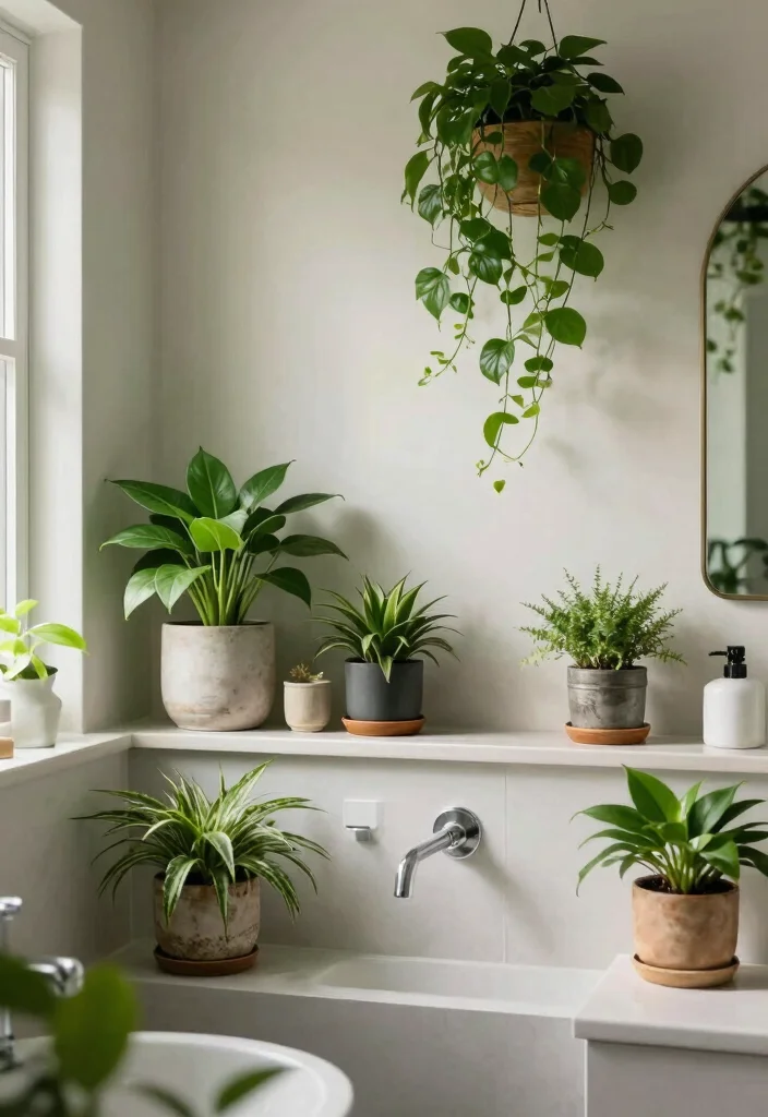 12 Main Bathroom Ideas Designed for Real Daily Use 11. Greenery and Natural Elements 0