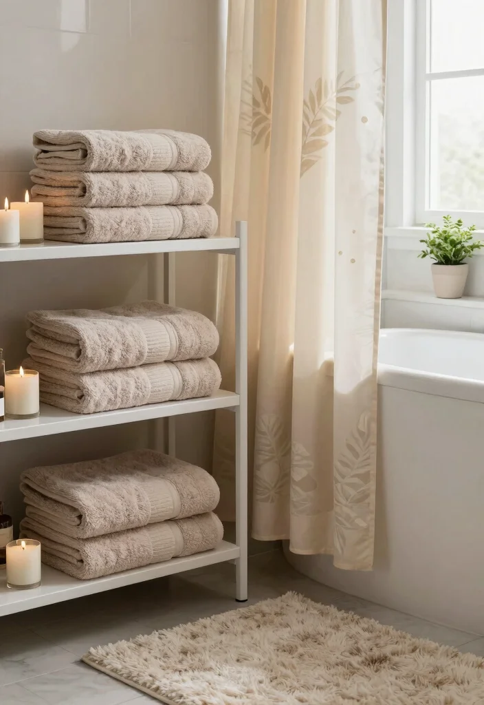 12 Main Bathroom Ideas Designed for Real Daily Use 7. Lush Textiles for Comfort 0