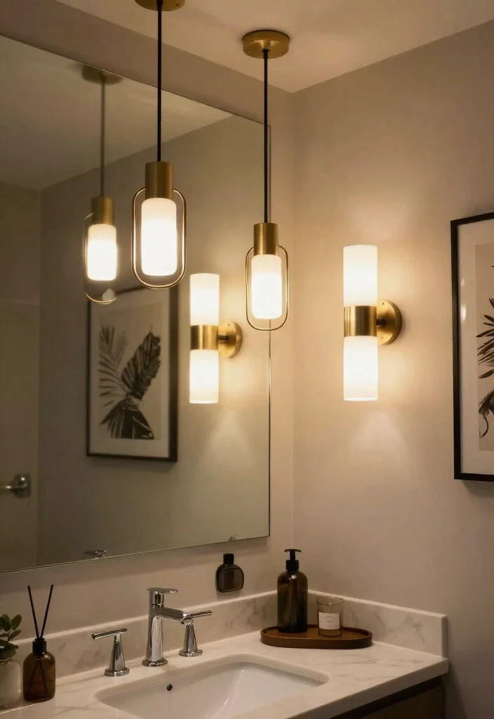 12 Main Bathroom Ideas Designed for Real Daily Use 8. Modern Lighting Fixtures 0