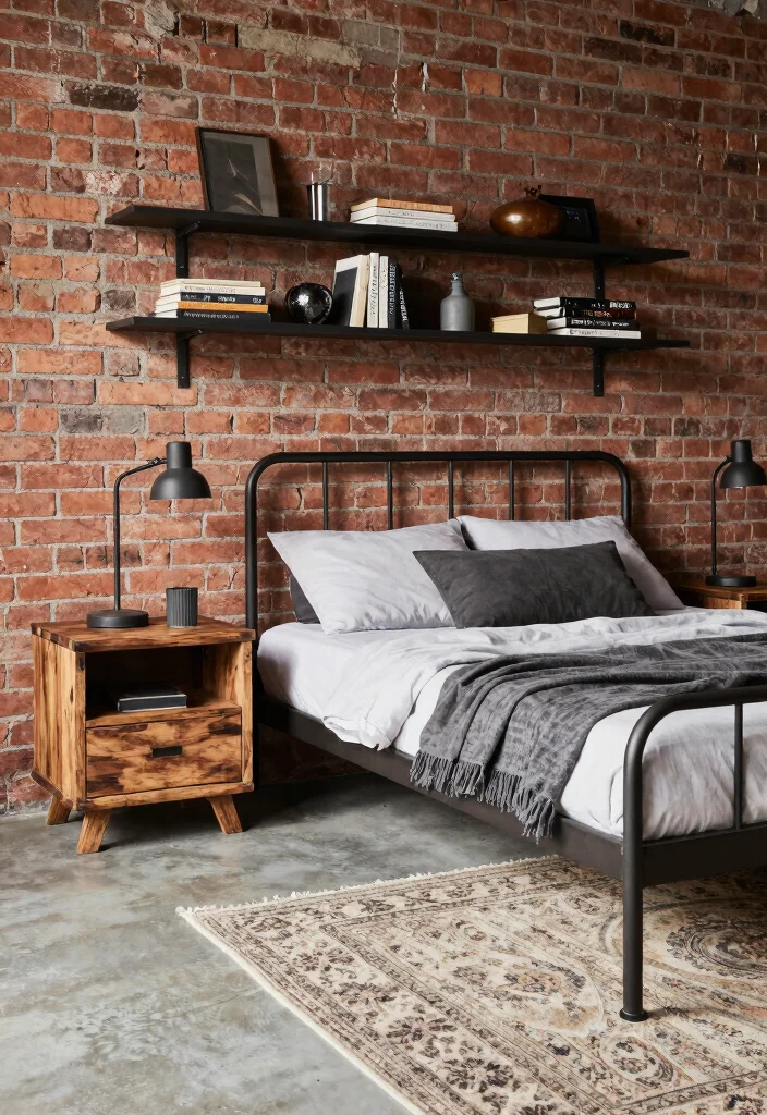 12 Mens Bedroom Ideas That Look Clean and Put Together 2. Industrial Chic 0