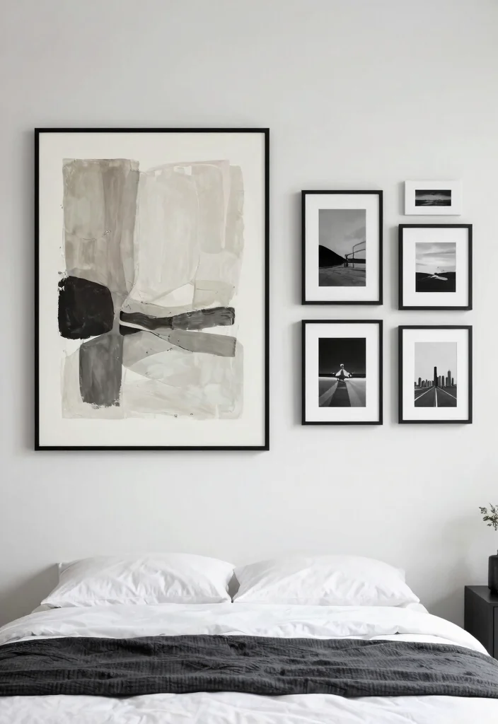 12 Mens Bedroom Ideas That Look Clean and Put Together 5. Minimalist Art 0