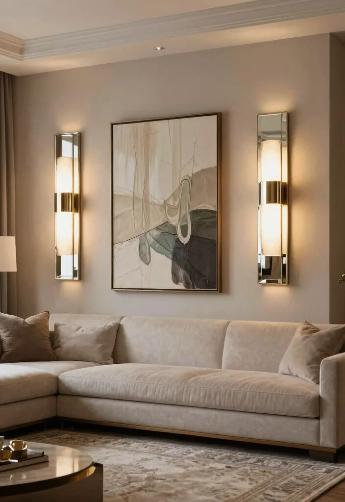12 Mirror Ideas for Living Rooms That Add Light 10. Mirrored Wall Sconces 0