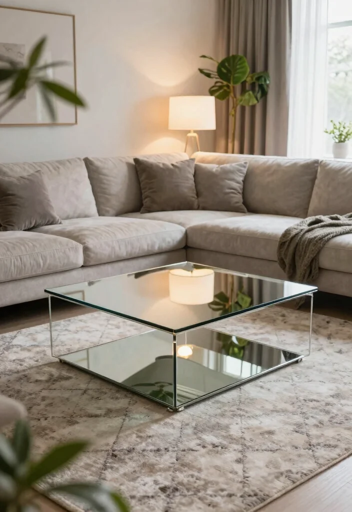 12 Mirror Ideas for Living Rooms That Add Light 4. Mirrored Furniture 0